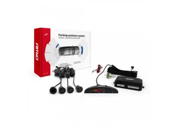 Amio - ΣΥΣΤΗΜΑ ΠΑΡΚΑΡΙΣΜΑΤΟΣ 12V ΜΕ 4 ΔΙΑΙΡΟΥΜΕΝΟΥΣ ΑΙΣΘΗΤΗΡΕΣ ΤΥΠΟΥ GOLD (ΜΑΥΡΟ) 18mm ΚΑΙ ΟΘΟΝΗ - 1 ΤΕΜ. (01577/AM)