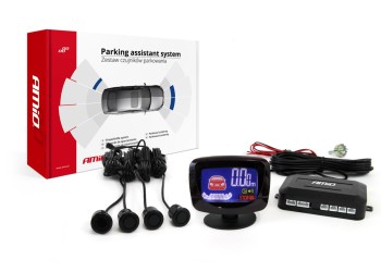 Amio - ΣΥΣΤΗΜΑ ΠΑΡΚΑΡΙΣΜΑΤΟΣ 12V ΜΕ 4 ΑΙΣΘΗΤΗΡΕΣ ΤΥΠΟΥ GOLD (ΜΑΥΡΟ) 18mm ΚΑΙ ΟΘΟΝΗ LED-GRAF - 1 ΤΕΜ. (01578/AM)