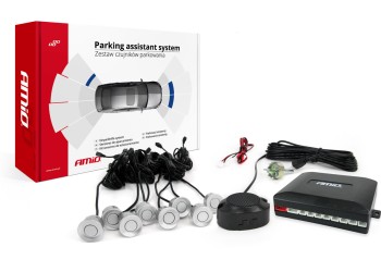 Amio - ΣΥΣΤΗΜΑ ΠΑΡΚΑΡΙΣΜΑΤΟΣ 12V ΜΕ 8 ΑΙΣΘΗΤΗΡΕΣ (ΑΣΗΜΙ) 22mm ΜΕ BUZZER - 1 τεμ. (01596/AM)