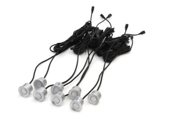 Amio - ΣΥΣΤΗΜΑ ΠΑΡΚΑΡΙΣΜΑΤΟΣ 12V 8 ΜΑΤΙΑ ΑΣΗΜΙ ΕΜΠΡΟΣ-ΠΙΣΩ Φ22mm ΜΕ ΟΘΟΝΗ LED - 1 ΤΕΜ. (01598/AM)