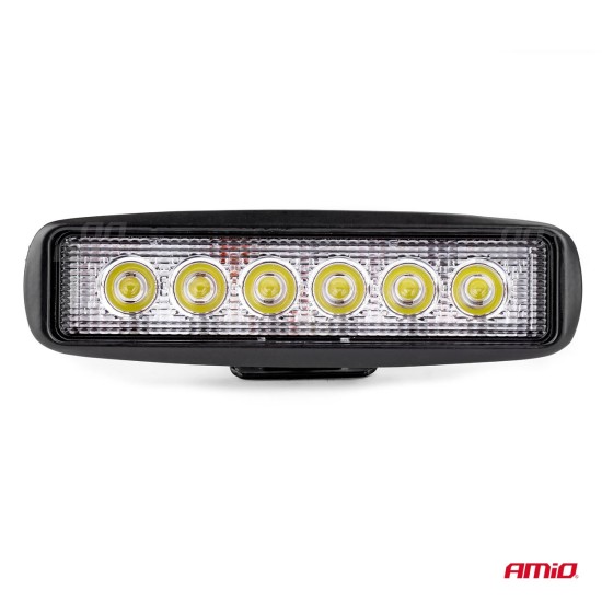 Amio - ΠΡΟΒΟΛΕΑΣ ΕΡΓΑΣΙΑΣ DAYLINE WL01 FLAT 9/60V - 18W - 6000K - 6 LED (ΛΕΥΚΟ/ΨΥΧΡΟ) - 160 Χ 43 Χ 42 mm - 1 ΤΕΜ. (01612/AM)