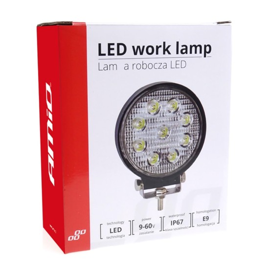 Amio - ΠΡΟΒΟΛΕΑΣ ΕΡΓΑΣΙΑΣ ΣΤΡΟΓΓΥΛΟΣ AWL04 FLAT 2200lm 9/60V - 27W - 6000K - 9 LED - 115x35mm - 1 ΤΕΜ. (01615/AM)