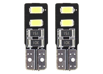 Amio - T10 W5W 12V W2,1x9,5d ΛΕΥΚΟ 5.600K 4SMDx5730 (ΚΑΡΦΩΤΟ - CAN-BUS) 2ΤΕΜ. (01630/AM)