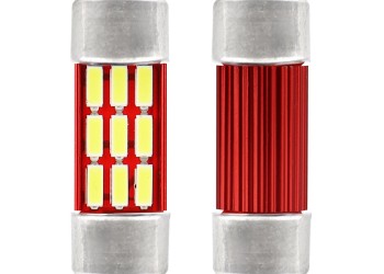 Amio - ΛΑΜΠΑΚΙΑ ΠΛΑΦΟΝΙΕΡΑΣ 31mm 12V 5.600K 12xSMD 4014 LED CAN-BUS - 2 ΤΕΜ. (01631/AM)