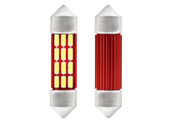 Amio - ΛΑΜΠΑΚΙΑ ΠΛΑΦΟΝΙΕΡΑΣ 36mm 12V 5.600K 12xSMD 4014 LED CAN-BUS - 2 ΤΕΜ. (01632/AM)