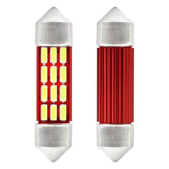 Amio - ΛΑΜΠΑΚΙΑ ΠΛΑΦΟΝΙΕΡΑΣ 36mm 12V 5.600K 12xSMD 4014 LED CAN-BUS - 2 ΤΕΜ. (01632/AM)