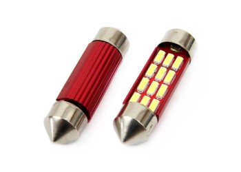 Amio - ΛΑΜΠΑΚΙΑ ΠΛΑΦΟΝΙΕΡΑΣ 36mm 12V 5.600K 12xSMD 4014 LED CAN-BUS - 2 ΤΕΜ. (01632/AM)
