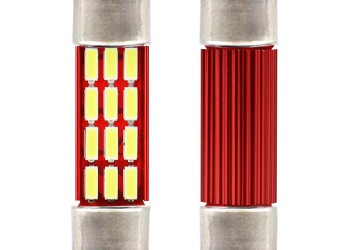 Amio - ΛΑΜΠΑΚΙΑ ΠΛΑΦΟΝΙΕΡΑΣ 39mm 12V 5.600K 16xSMD 4014 LED CAN-BUS - 2 ΤΕΜ. (01633/AM)
