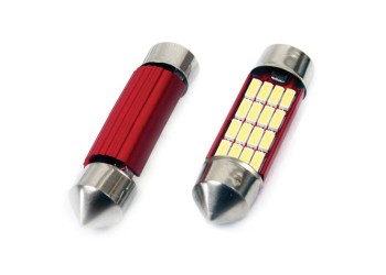 Amio - ΛΑΜΠΑΚΙΑ ΠΛΑΦΟΝΙΕΡΑΣ 39mm 12V 5.600K 16xSMD 4014 LED CAN-BUS - 2 ΤΕΜ. (01633/AM)