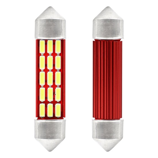 Amio - ΛΑΜΠΑΚΙΑ ΠΛΑΦΟΝΙΕΡΑΣ 41mm 12V 5.600K 20xSMD 4014 LED CAN-BUS - 2 ΤΕΜ. (01634/AM)