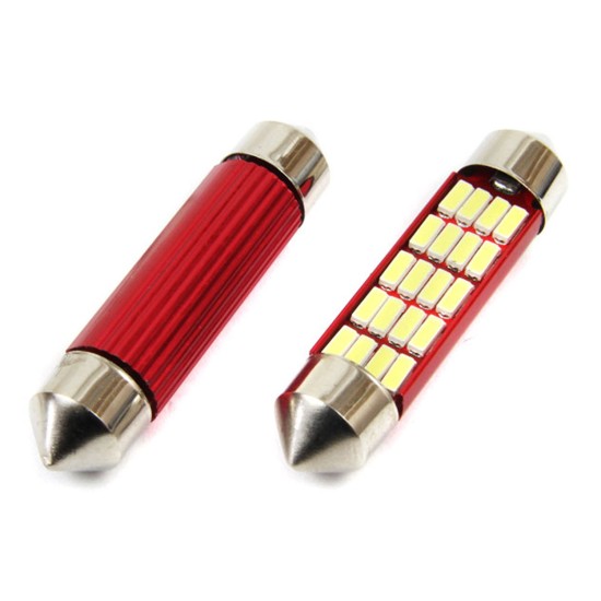 Amio - ΛΑΜΠΑΚΙΑ ΠΛΑΦΟΝΙΕΡΑΣ 41mm 12V 5.600K 20xSMD 4014 LED CAN-BUS - 2 ΤΕΜ. (01634/AM)