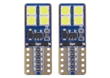 Amio - T10 W5W 12V W2,1x9,5d ΛΕΥΚΟ 5.600K 8SMDx2835 (ΚΑΡΦΩΤΟ - CAN-BUS) 2ΤΕΜ. (01635/AM)