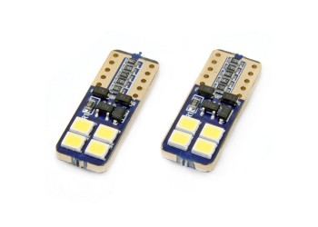 Amio - T10 W5W 12V W2,1x9,5d ΛΕΥΚΟ 5.600K 8SMDx2835 (ΚΑΡΦΩΤΟ - CAN-BUS) 2ΤΕΜ. (01635/AM)