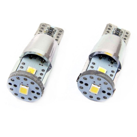 Amio – Λαμπάκια LED T10 W5W 12/24V 2.4W 5600K 3xSMD 2835 CANBUS Καρφωτά για Ισχυρό Λευκό Φωτισμό χωρίς Σφάλματα – Σετ 2 Τεμ. (01637/AM)
