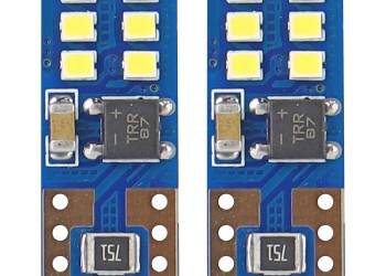 Amio - T10 W5W 12V W2,1x9,5d ΛΕΥΚΟ 5.600K 12SMDx2016 (ΚΑΡΦΩΤΟ - CAN-BUS) 2ΤΕΜ. (01638/AM)