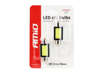 Amio - ΛΑΜΠΑΚΙΑ ΠΛΑΦΟΝΙΕΡΑΣ 36mm 12V 5.600K COB LED CAN-BUS - 2 ΤΕΜ. (01639/AM)
