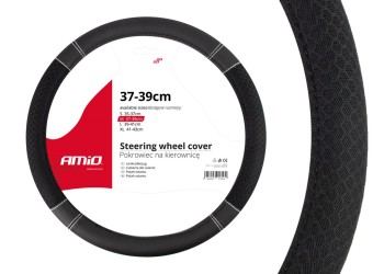 Amio - ΚΑΛΥΜΜΑ ΤΙΜΟΝΙΟΥ 37/39CM SWC-20 ΜΑΥΡΟ ΜΕ ΛΕΥΚΗ ΡΑΦΗ - 1 τεμ. (01697/AM)