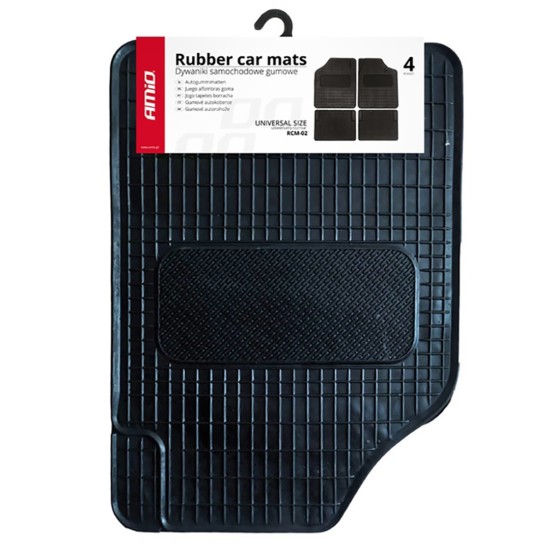 Amio - ΠΑΤΑΚΙΑ ΛΑΣΤΙΧΟ ΜΑΥΡΑ RCM-02 - 4 ΤΕΜ. (01710/AM)