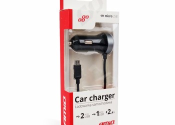 Amio - ΦΟΡΤΙΣΤΗΣ ΑΝΑΠΤΗΡΑ 12V 2,4A ΜΕ 2 ΘΥΡΕΣ USB ΚΑΙ 1 MICRO USB ΜΕ ΚΑΛΩΔΙΟ – 1 ΤΕΜ. (02056/AM)