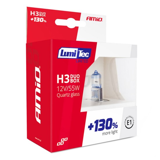Amio - H3 12V 55W PK22s LUMITEC LIMITED +130% UP TO 40m - 2 ΤΕΜ. (02102/AM)