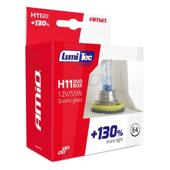 Amio - H11 12V 55W PGJ19-2 LUMITEC LIMITED +130% UP TO 40m - 2 ΤΕΜ. (02105/AM)