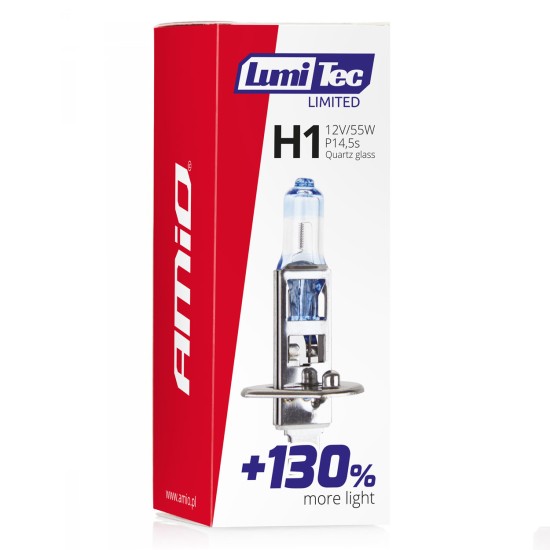 Amio - H1 12V 55W P14,5s LUMITEC LIMITED +130% UP TO 40m - 1 ΤΕΜ. (02130/AM)