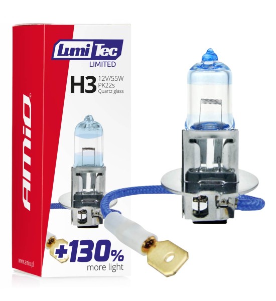 Amio - H3 12V 55W PK22s LUMITEC LIMITED +130% UP TO 40m - 1 ΤΕΜ. (02131/AM)