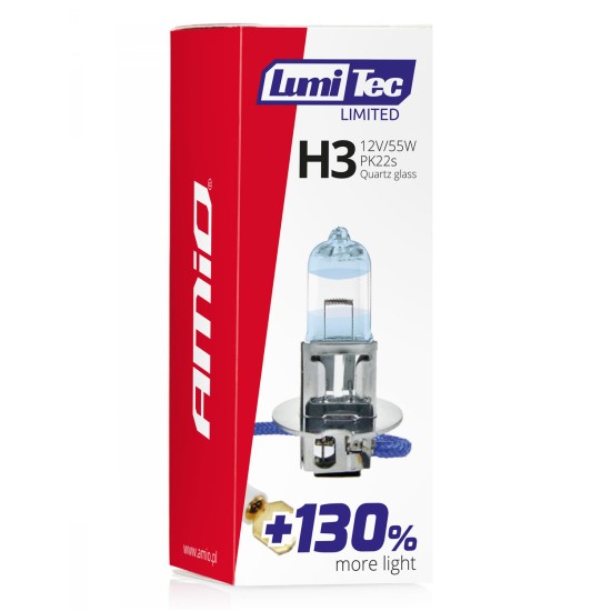 Amio - H3 12V 55W PK22s LUMITEC LIMITED +130% UP TO 40m - 1 ΤΕΜ. (02131/AM)
