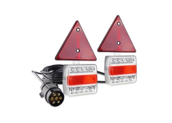 Amio - ΦΑΝΑΡΙΑ ΠΙΣΩ ΤΡΕΙΛΕΡ ΜΑΓΝΗΤΙΚΑ LED ΜΕ ΚΑΛΩΔΙΟ ΚΑΙ ΤΡΙΓΩΝΑ 7pin 12V 240x140x37mm TLS02 – 2 ΤΕΜ. (02140/AM)