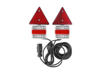 Amio - ΦΑΝΑΡΙΑ ΠΙΣΩ ΤΡΕΙΛΕΡ ΜΑΓΝΗΤΙΚΑ LED ΜΕ ΚΑΛΩΔΙΟ ΚΑΙ ΤΡΙΓΩΝΑ 7pin 12V 240x140x37mm TLS02 – 2 ΤΕΜ. (02140/AM)
