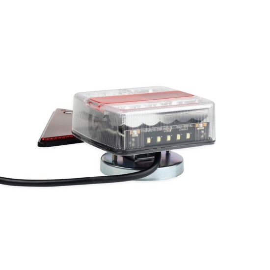 Amio - ΦΑΝΑΡΙΑ ΠΙΣΩ ΤΡΕΙΛΕΡ ΜΑΓΝΗΤΙΚΑ LED ΜΕ ΚΑΛΩΔΙΟ ΚΑΙ ΤΡΙΓΩΝΑ 7pin 12V 240x140x37mm TLS02 – 2 ΤΕΜ. (02140/AM)