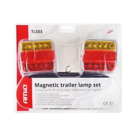 Amio - ΦΑΝΑΡΙΑ ΠΙΣΩ ΤΡΕΙΛΕΡ ΜΑΓΝΗΤΙΚΑ LED ΜΕ ΚΑΛΩΔΙΟ 7pin 12V 100x95x37mm TLS03 – 2 ΤΕΜ. (02141/AM)