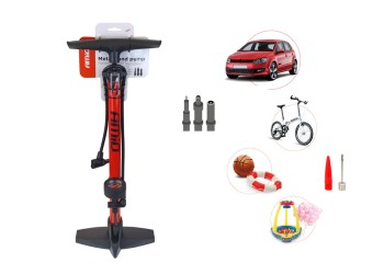 Amio - ΤΡΟΜΠΑ ΑΕΡΟΣ ΠΟΔΗΛΑΤΟΥ ΧΕΙΡΟΣ ΑΛΟΥΜΙΝΙΟΥ ΜΕ ΜΑΝΟΜΕΤΡΟ - 1 τεμ. (02146/AM)