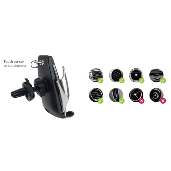 Amio - ΒΑΣΗ ΚΙΝΗΤΟΥ ΑΕΡΑΓΩΓΟΥ PHW-01 ΜΕ ΑΣΥΡΜΑΤΟ ΦΟΡΤΙΣΤΗ 5V 2A ΓΙΑ ΚΙΝΗΤΑ ΜΕ ΕΠΑΓΩΓΙΚΗ ΦΟΡΤΙΣΗ - 1 ΤΕΜ. (02160/AM)