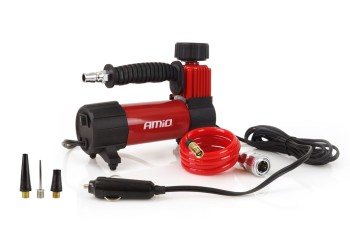 Amio - ΚΟΜΠΡΕΣΕΡ ΑΕΡΑ ΕΛΑΣΤΙΚΩΝ ΜΕΤΑΛΛΙΚΟ ACOMP-05 12V 100psi 7bar 28l/min ΜΕ ΦΙΣ ΑΝΑΠΤΗΡΑ ΚΑΙΚΑΛΩΔΙΟ 300cm - 1 ΤΕΜ. (02179/AM)