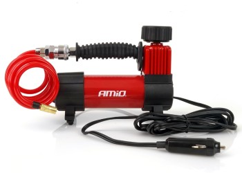 Amio - ΚΟΜΠΡΕΣΕΡ ΑΕΡΑ ΕΛΑΣΤΙΚΩΝ ΜΕΤΑΛΛΙΚΟ ACOMP-05 12V 100psi 7bar 28l/min ΜΕ ΦΙΣ ΑΝΑΠΤΗΡΑ ΚΑΙΚΑΛΩΔΙΟ 300cm - 1 ΤΕΜ. (02179/AM)