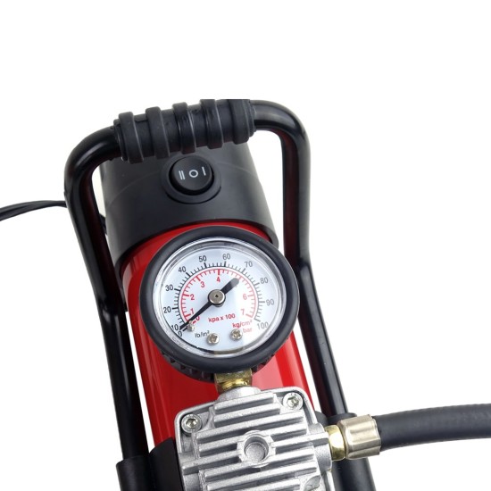 Amio - ΚΟΜΠΡΕΣΕΡ ΑΕΡΑ ΕΛΑΣΤΙΚΩΝ ΜΕΤΑΛΛΙΚΟΣ ACOMP-06 12V 100psi 7bar 28l/min ΜΕ ΦΙΣ ΑΝΑΠΤΗΡΑ ΚΑΙ ΚΑΛΩΔΙΟ 300cm ΚΑΙ ΦΑΚΟ LED - 1 ΤΕΜ. (02180/AM)