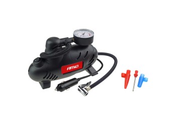 Amio - ΚΟΜΠΡΕΣΕΡ ΑΕΡΑ ΕΛΑΣΤΙΚΩΝ ΠΛΑΣΤΙΚΟ ACOMP-07 12V 250psi 17bar 9l/min ΜΕ ΦΙΣ ΑΝΑΠΤΗΡΑ ΚΑΙ ΔΙΑΚΟΠΤΗ & ΚΑΛΩΔΙΟ 3Μ - 1 Τεμ. (02181/AM)