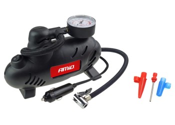 Amio - ΚΟΜΠΡΕΣΕΡ ΑΕΡΑ ΕΛΑΣΤΙΚΩΝ ΠΛΑΣΤΙΚΟ ACOMP-07 12V 250psi 17bar 9l/min ΜΕ ΦΙΣ ΑΝΑΠΤΗΡΑ ΚΑΙ ΔΙΑΚΟΠΤΗ & ΚΑΛΩΔΙΟ 3Μ - 1 Τεμ. (02181/AM)
