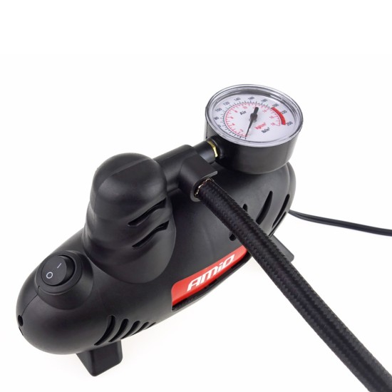 Amio - ΚΟΜΠΡΕΣΕΡ ΑΕΡΑ ΕΛΑΣΤΙΚΩΝ ΠΛΑΣΤΙΚΟ ACOMP-07 12V 250psi 17bar 9l/min ΜΕ ΦΙΣ ΑΝΑΠΤΗΡΑ ΚΑΙ ΔΙΑΚΟΠΤΗ & ΚΑΛΩΔΙΟ 3Μ - 1 Τεμ. (02181/AM)