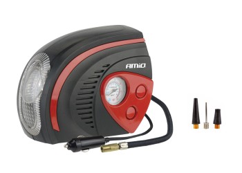Amio - ΚΟΜΠΡΕΣΕΡ ΑΕΡΑ ΕΛΑΣΤΙΚΩΝ 12V 100psi 7bar ΜΕ ΦΙΣ ΑΝΑΠΤΗΡΑ & LED ΦΑΚΟ - 1 τεμ. (02182/AM)