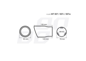 Amio - ΑΚΡΟ ΕΞΑΤΜΙΣΗΣ MT-007BLC 48-65mm - ΣΤΡΟΓΓΥΛΟ – 1 ΤΕΜ. (02198/AM)