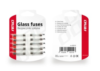 Amio - ΑΣΦΑΛΕΙΕΣ ΣΩΛΗΝΩΤΕΣ 30mm ΔΙΑΦΟΡΕΣ ΣΕ ΚΑΡΤΕΛΑ 2x5A/2x10A/4x15A/2x25A - 10 Τεμ. (02215/AM)