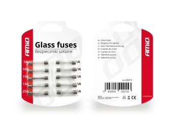 Amio - ΑΣΦΑΛΕΙΕΣ ΣΩΛΗΝΩΤΕΣ 30mm ΔΙΑΦΟΡΕΣ ΣΕ ΚΑΡΤΕΛΑ 2x5A/2x10A/4x15A/2x25A - 10 Τεμ. (02215/AM)