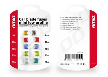 Amio - ΑΣΦΑΛΕΙΕΣ MINI LOW PROFILE ΔΙΑΦΟΡΕΣ ΣΕ ΚΑΡΤΕΛΑ 1x5A/1x7.5A/2x10A/2x15A/2x20A/1x25A/1x30A - 10 TEM (02216/AM)