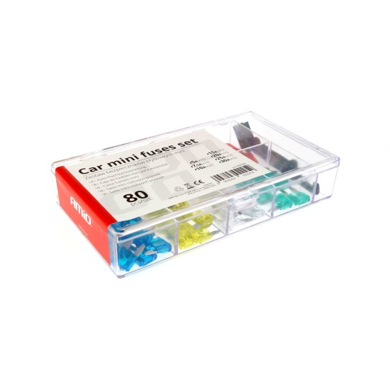 Amio - ΑΣΦΑΛΕΙΕΣ MINI 80ΤΕΜ ΔΙΑΦΟΡΕΣ ΣΕ ΚΟΥΤΙ 10x5A/10x7.5A/20x10A/10x15A/10x20A/10x25A/10x30A (02225/AM)