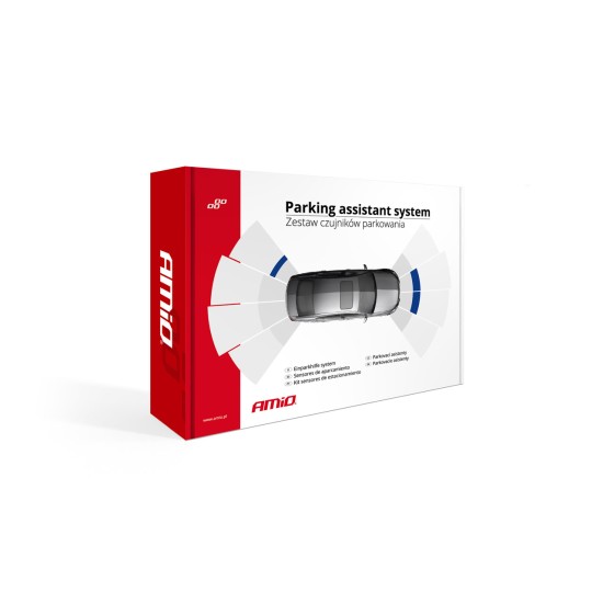 Amio - ΣΥΣΤΗΜΑ ΠΑΡΚΑΡΙΣΜΑΤΟΣ 12V ΜΕ 8 ΑΙΣΘΗΤΗΡΕΣ ΤΥΠΟΥ INSIDE MOUNT (ΜΑΥΡΟ) 16,5 mm ΚΑΙ BUZZER (ΜΟΝΟ ΗΧΟΣ) - 1 τεμ. (02254/AM)
