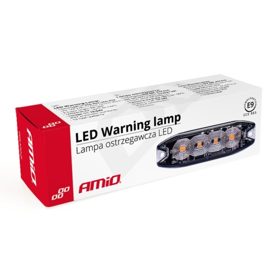 Amio - ΣΤΡΟΜΠΟ 12/24V 10x3x0,9cm ΠΟΡΤΟΚΑΛΙ 4LED 12W (4x3W) R65 R10 IP68 - 1 ΤΕΜ. (02298/AM)