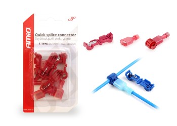 Amio - ΚΛΕΦΤΗΣ ΡΕΥΜΑΤΟΣ ΑΠΟ ΚΑΛΩΔΙΟ T-TYPE ΚΟΚΚΙΝΟ 10A - 5 ΤΕΜ. (02343/AM)