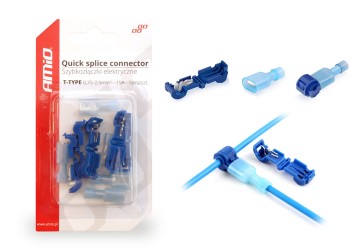 Amio - ΚΛΕΦΤΗΣ ΡΕΥΜΑΤΟΣ ΑΠΟ ΚΑΛΩΔΙΟ T-TYPE ΜΠΛΕ 15A - 5 ΤΕΜΑΧΙΑ (02344/AM)